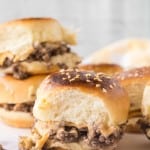 slide view of cooked sliders