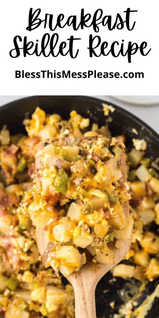 Pin for Breakfast skillet recipe with text.