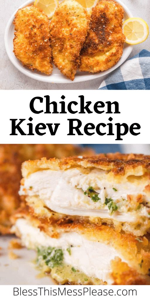 Completed chicken kiev on a plate