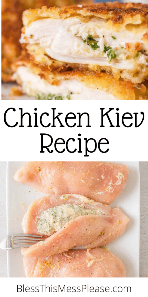 Text reads Chicken Kiev recipe