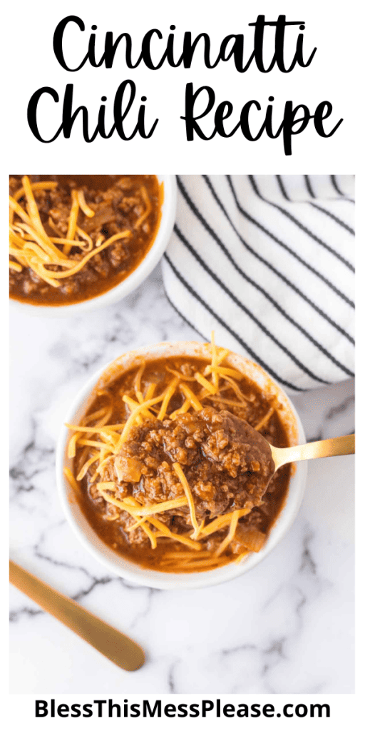 2 bowls of Cincinnati chili with text