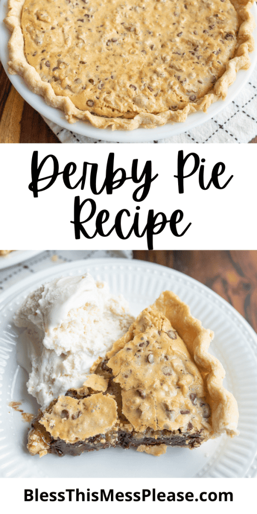 Pin image for Derby pie with text.