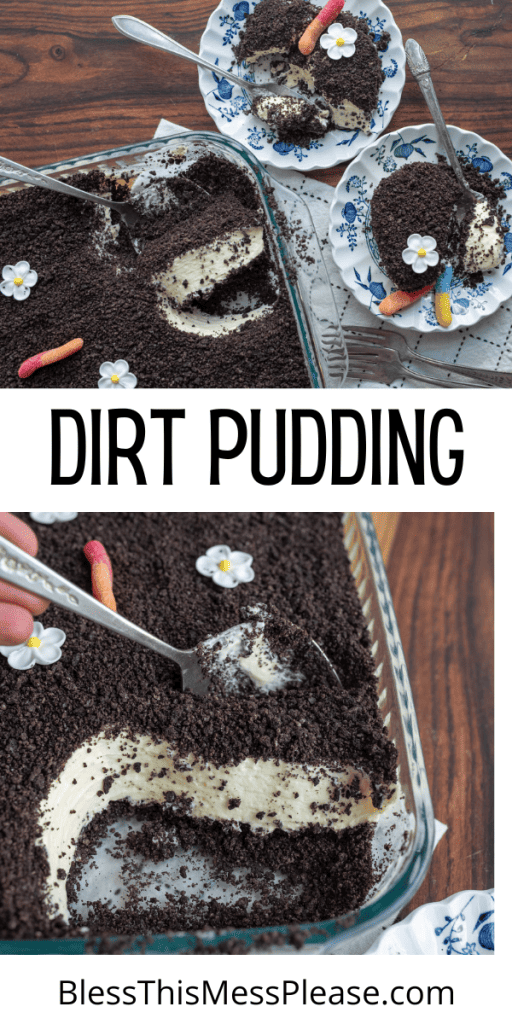 Pin image for dirt pudding with text