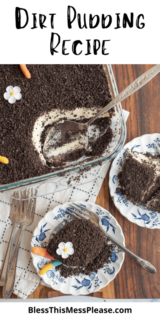Pin image for dirt pudding with text.