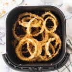 onion rings in the air fryer basket