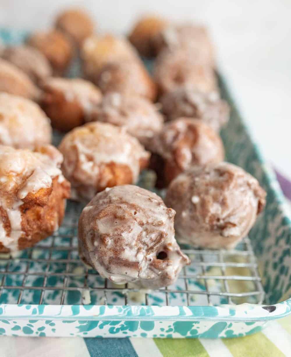 small round apple fritter bites