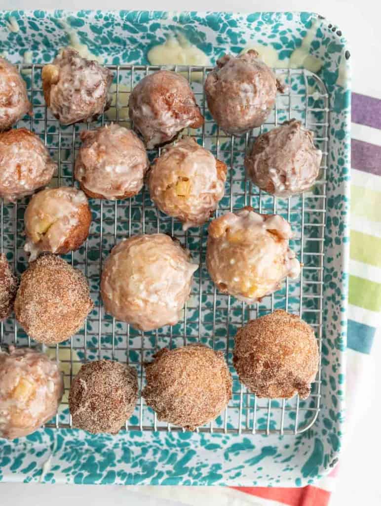 small round apple fritter bites