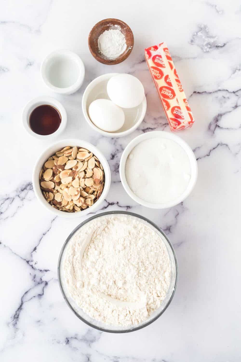 raw biscotti ingredients