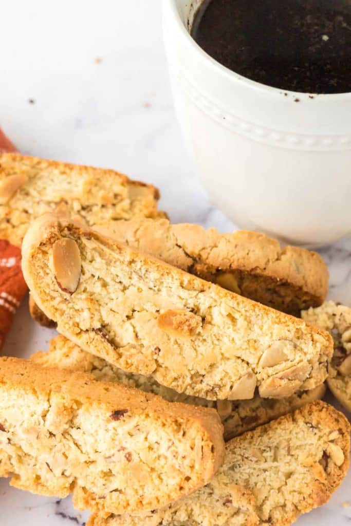 almond biscotti recipe with chocolate dip on the side