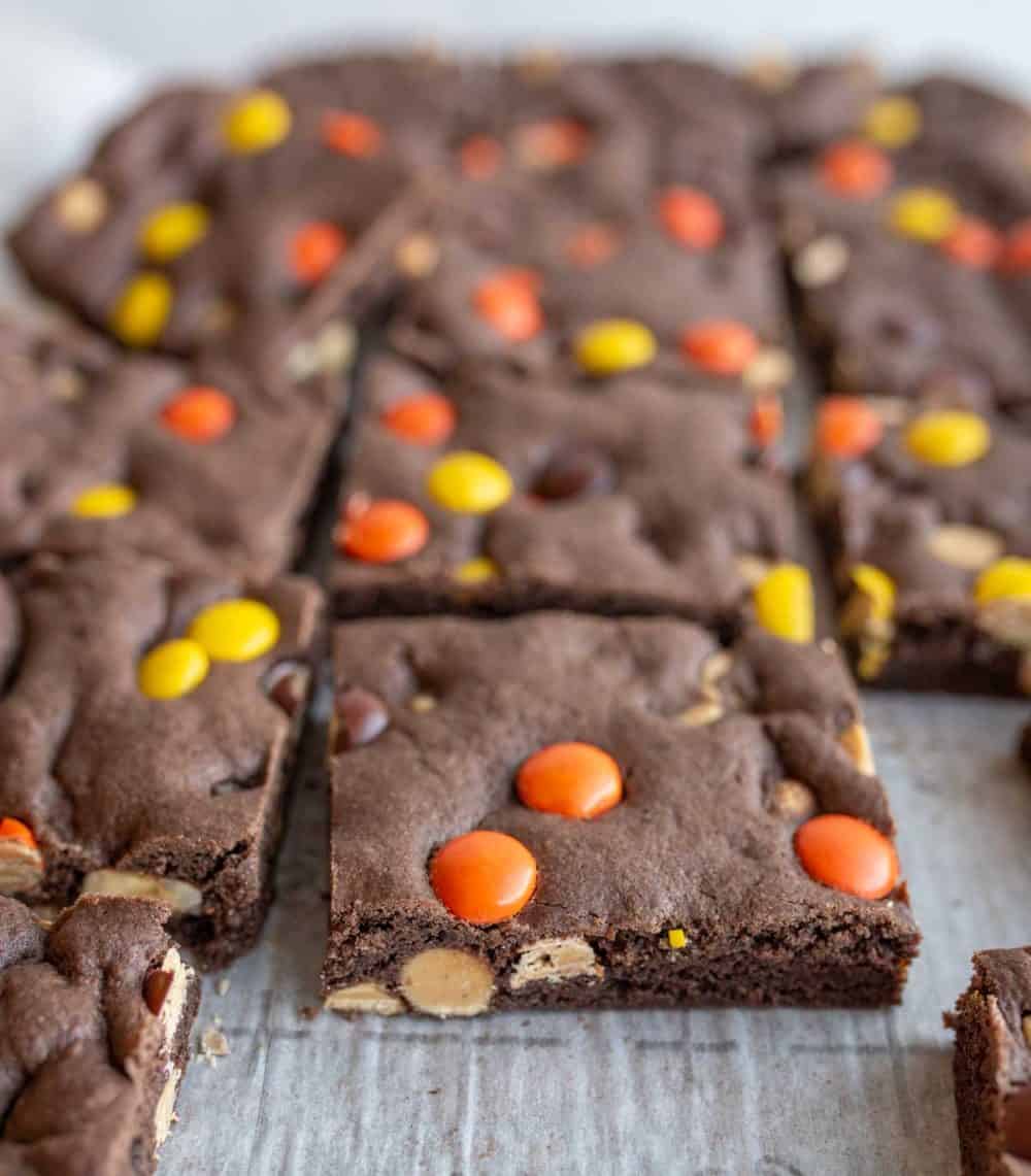 Cake bars made with a chocolate box of cake mix.