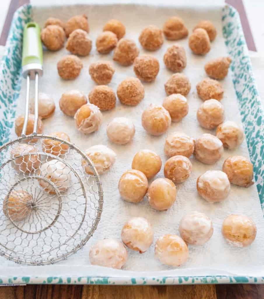 round iced and sugar donut hole bites