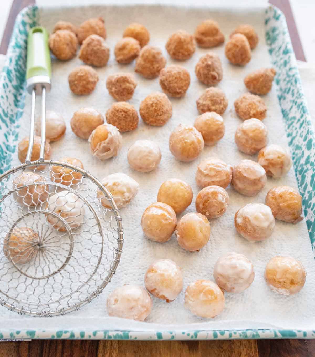 round iced and sugar donut hole bites