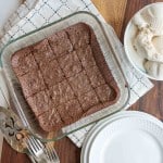 Pan of fudgy brownies