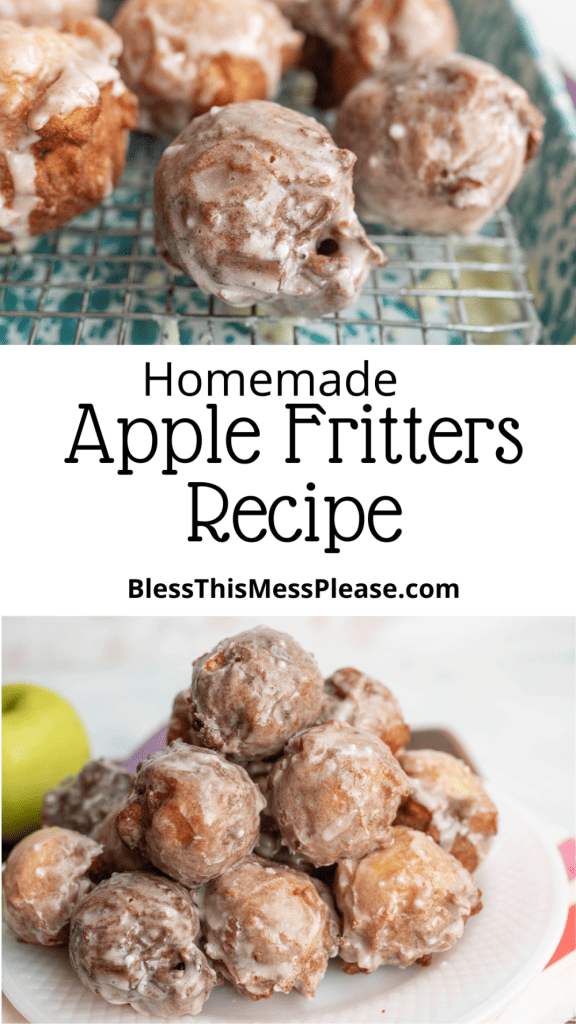 pin for homemade apple fritters recipe
