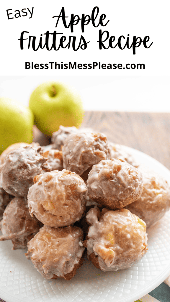 pin for easy apple fritters recipe