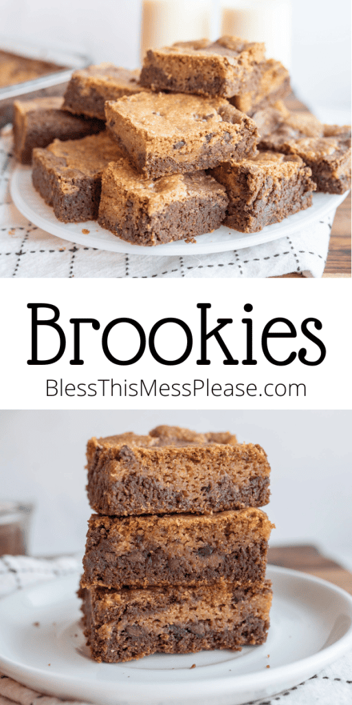 pin that reads homemade brookies with images of square serving portions stacked