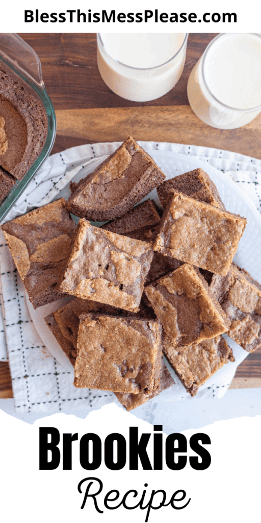 pin that reads homemade brookies with images of square serving portions stacked.