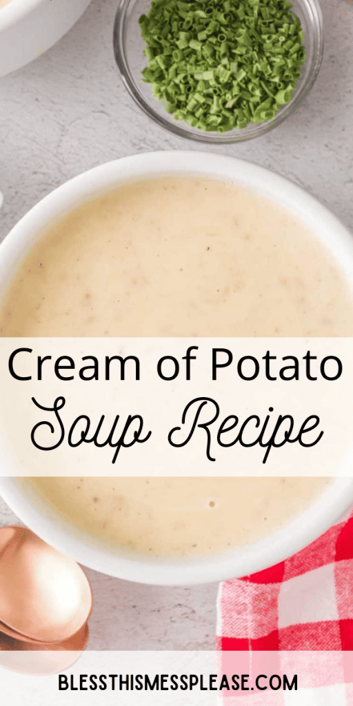 pin for cream of potato soup recipe with images of creamy soup