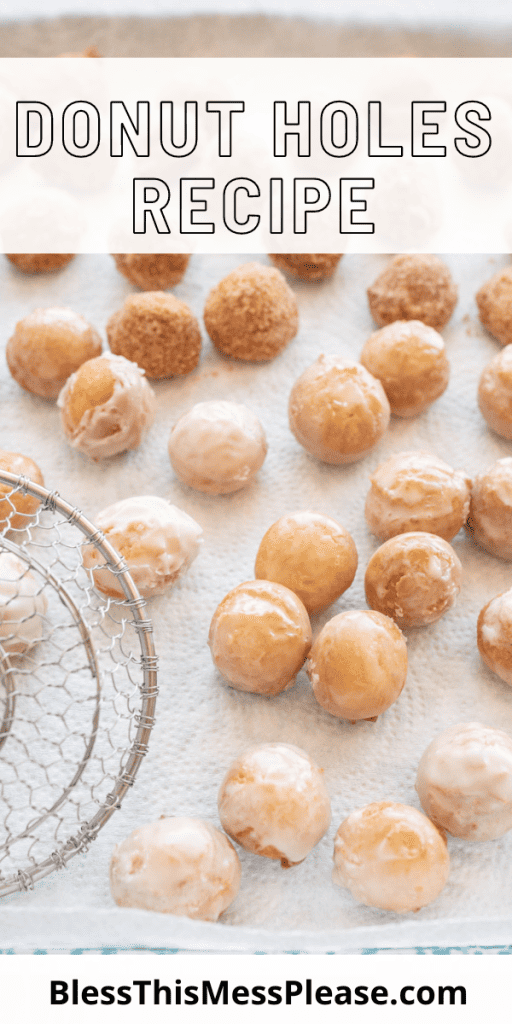 pin for donut holes recipe with images