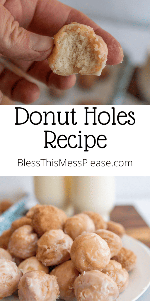 pin for donut holes recipe with images