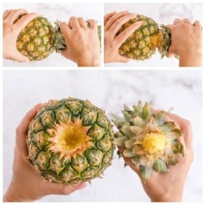 how to cut a pineapple instruction photos