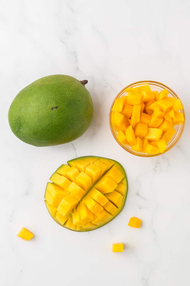 cubed mango