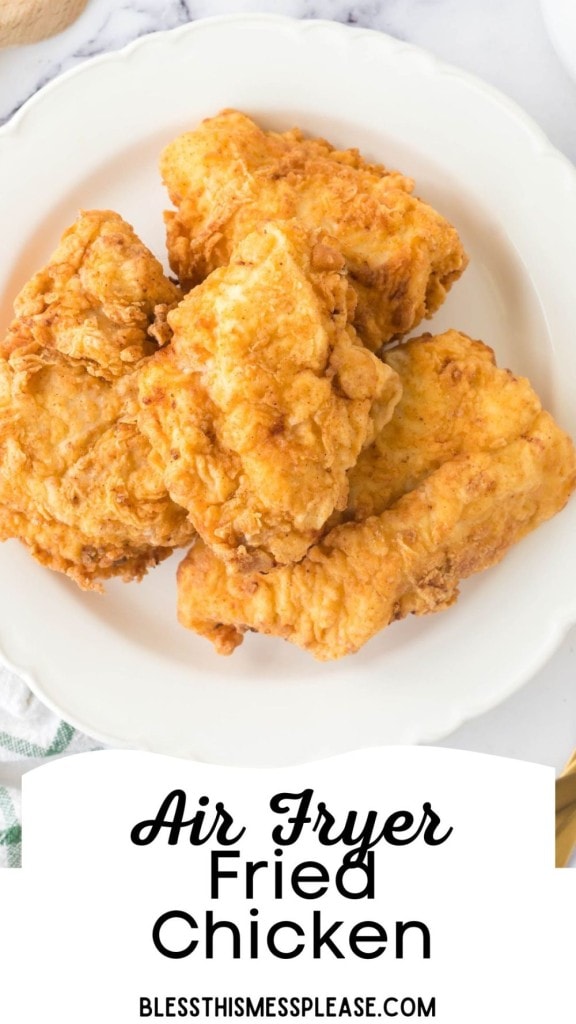 pin for air fryer fried chicken with words