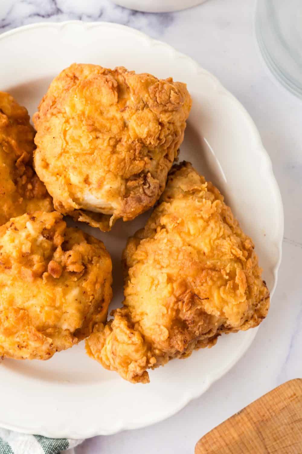 buttermilk fried chicken on a plate