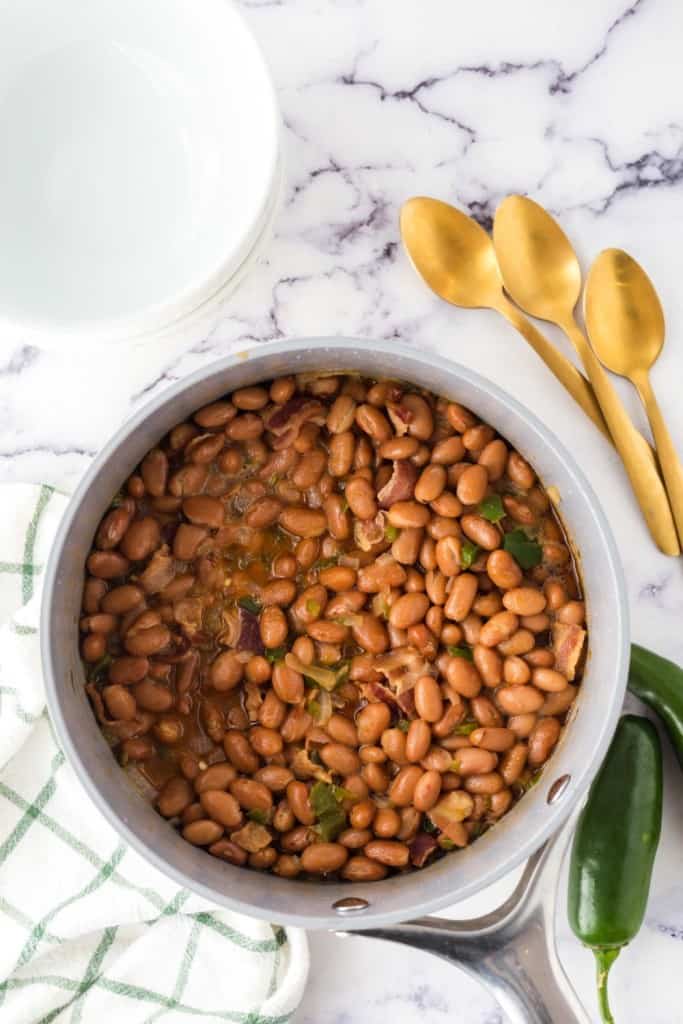 Pot of charro beans