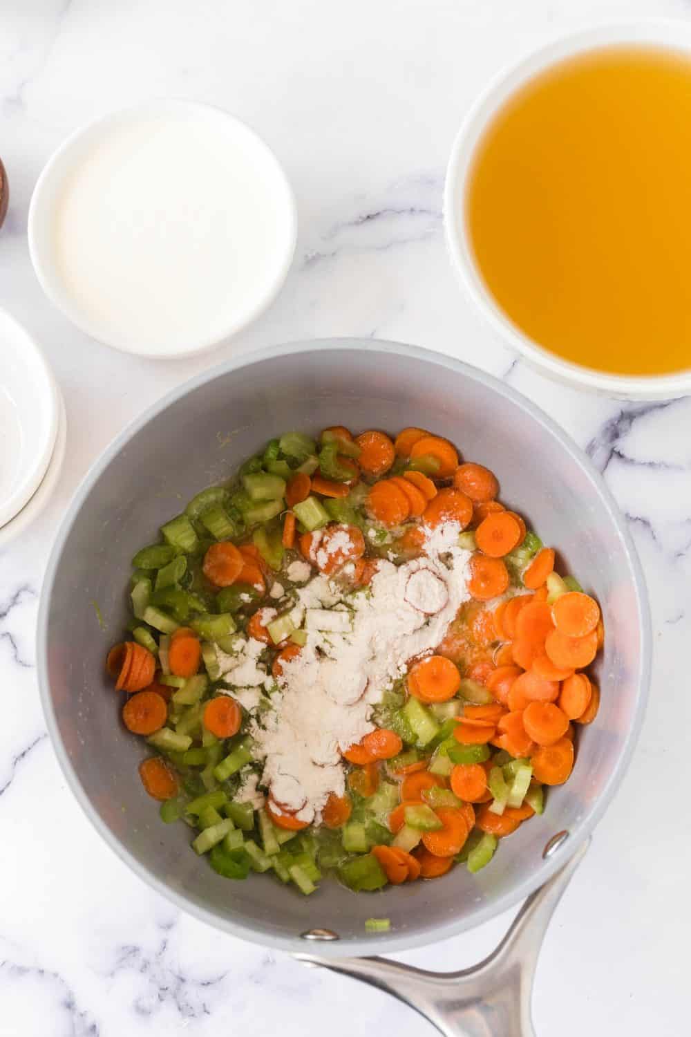 pot of chicken and rice soup