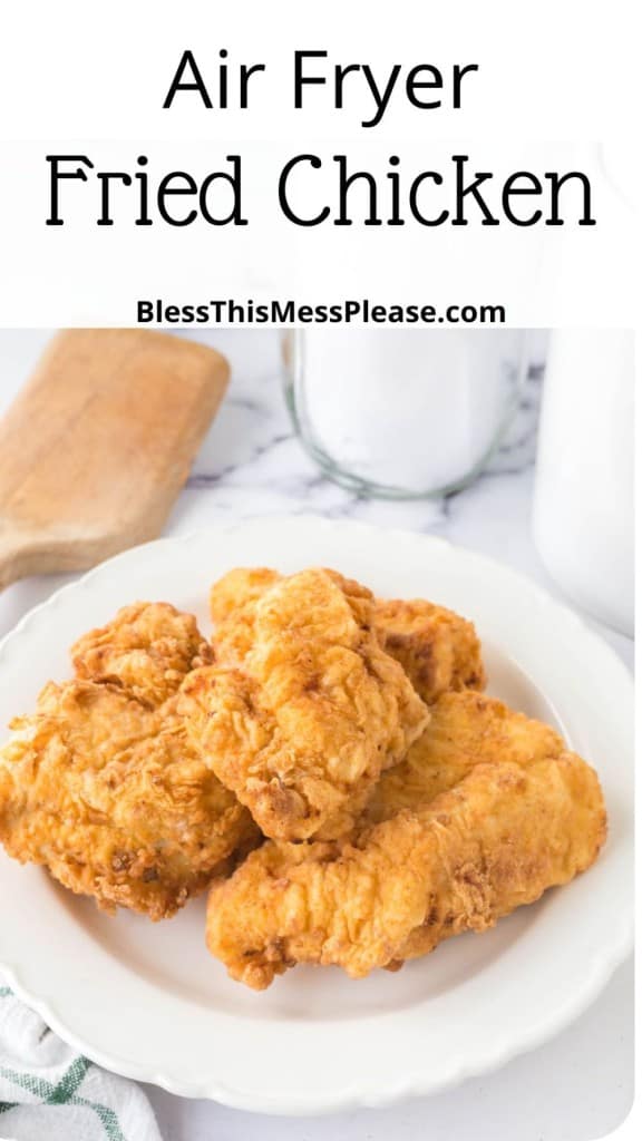 pin for air fryer fried chicken with words