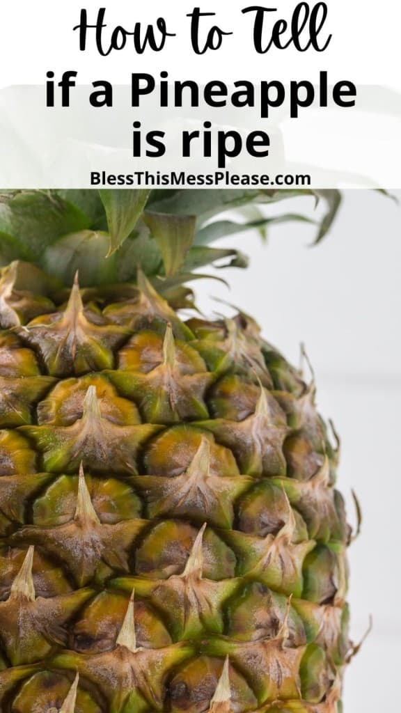 how to tell if a pineapple is ripe pin with text