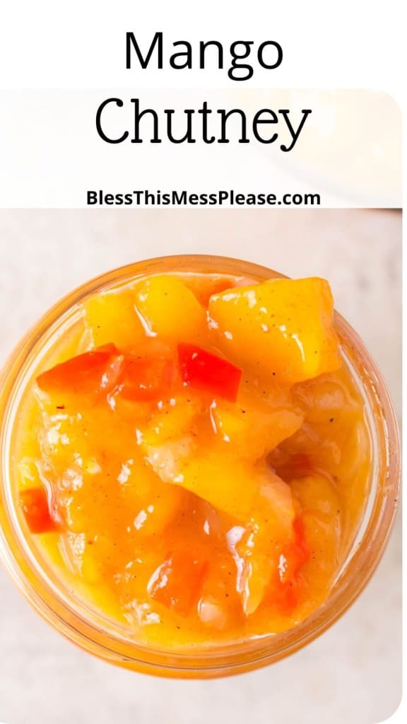 pin with text for mango chutney recipe