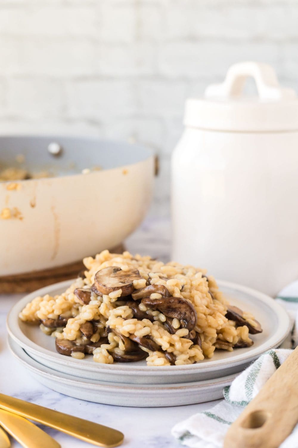 Mushroom risotto ready to be devoured!