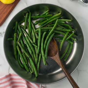a pan for sautéed green beans