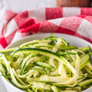 bowl of fresh zucchini noodles