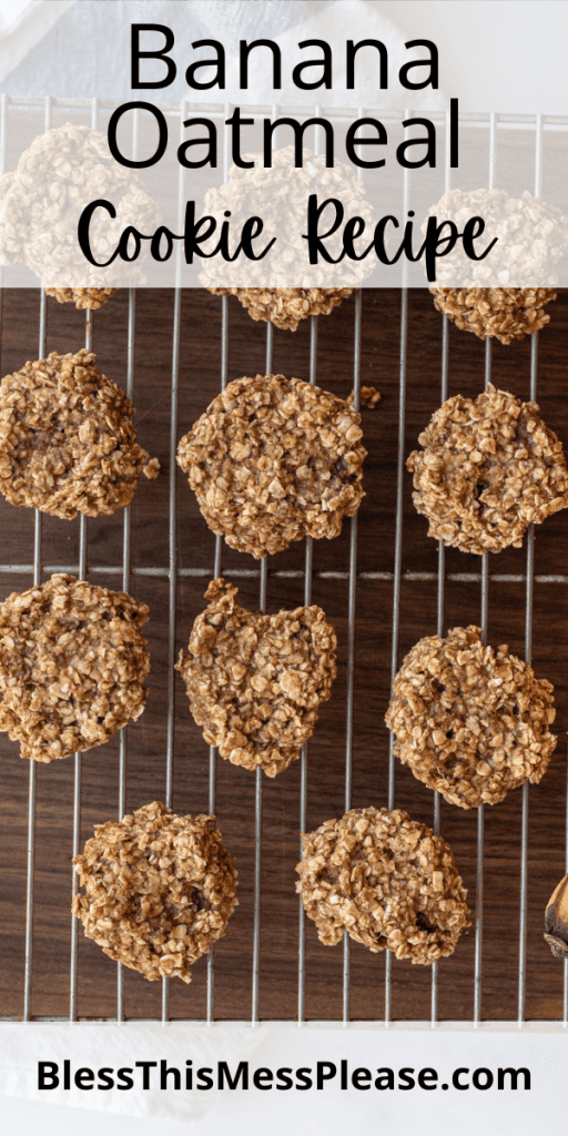 pin with text that reads banana oatmeal cookie recipe