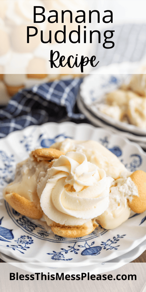 pin with text that reads banana pudding recipe