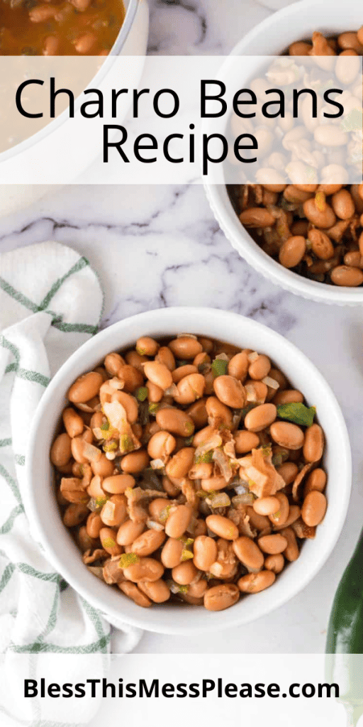 delicious bowl of charro beans with text