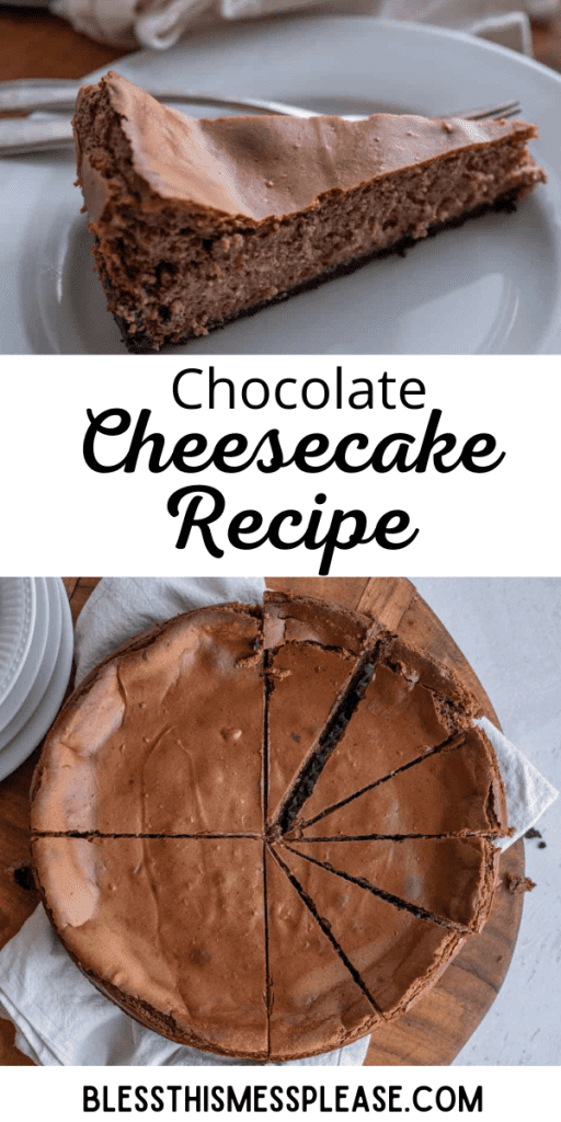 Pin image for chocolate cheesecake