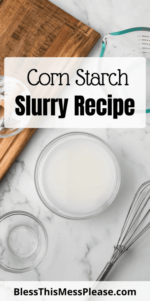 Picture of cornstarch slurry with text