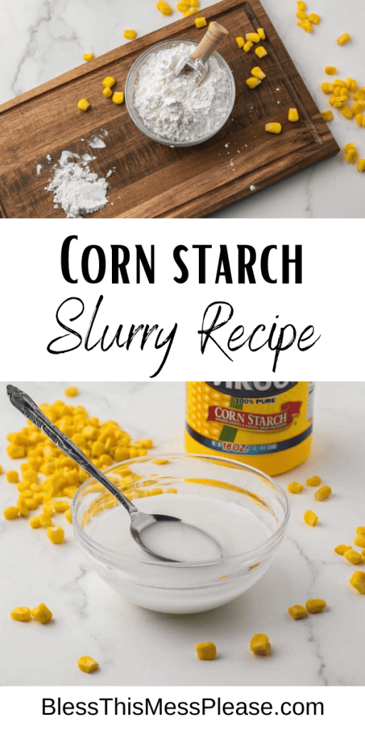 Cornstarch slurry with text