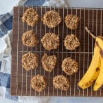 banana oatmeal cookies on a cooling rack