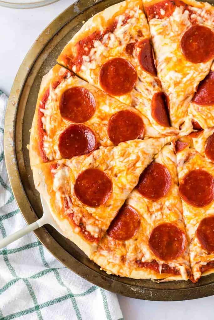 baked whole brooklyn style pizza