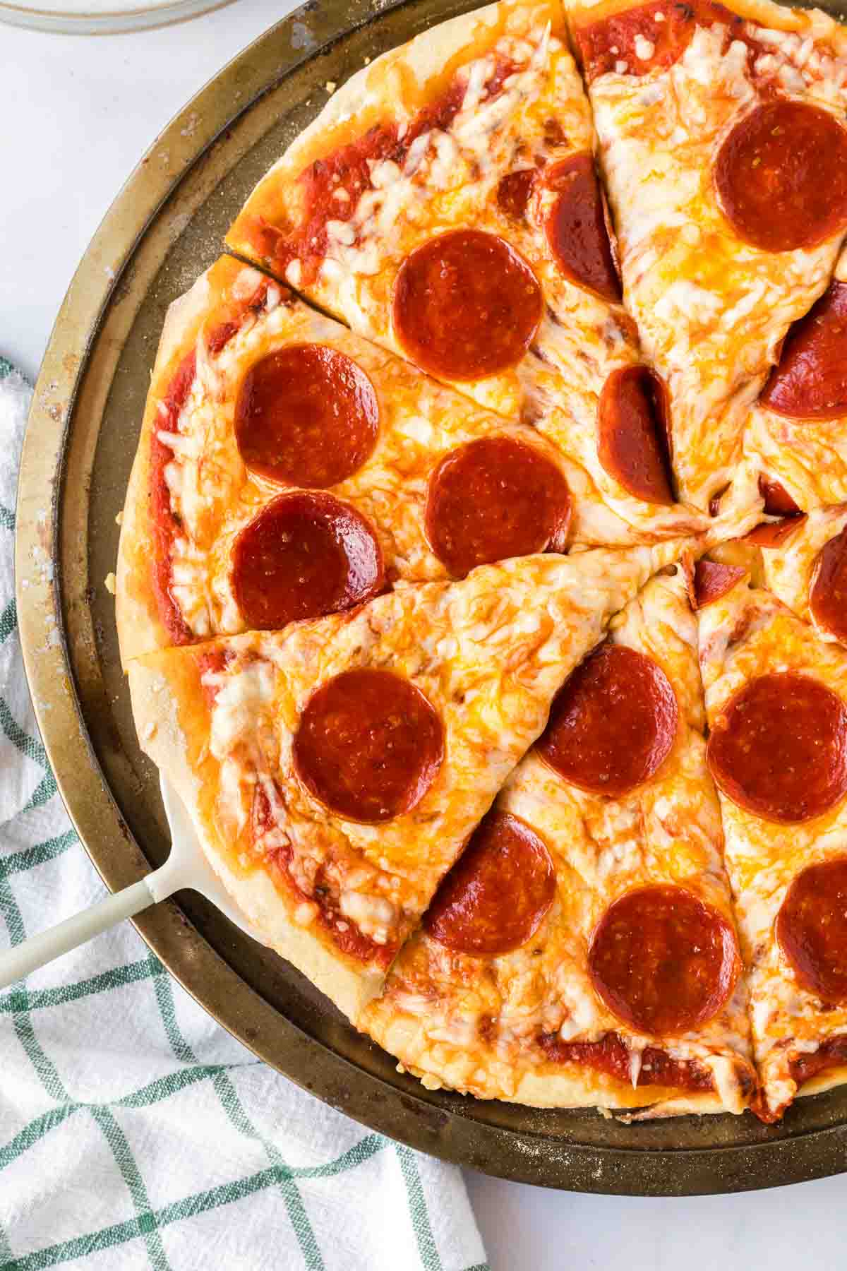 baked whole brooklyn style pizza