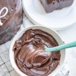 chocolate ganache whipped up in a mixing bowl