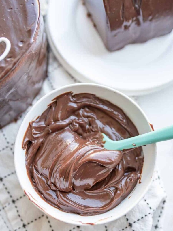 chocolate ganache whipped up in a mixing bowl