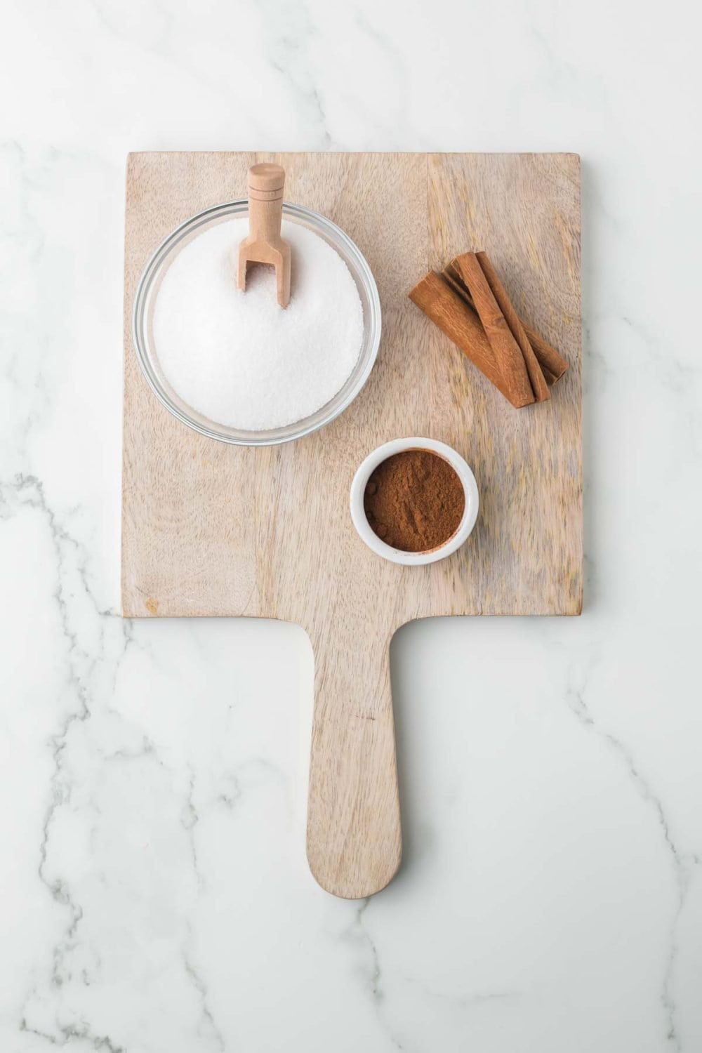 cinnamon sugar radio in mixing bowls