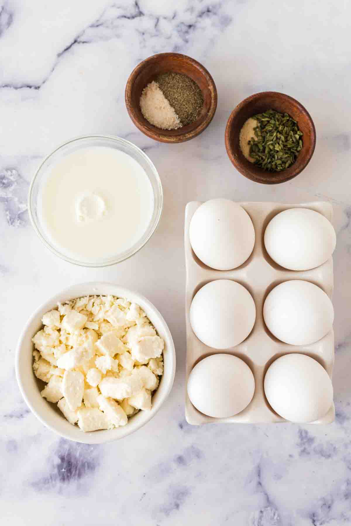 raw ingredients for the frittata recipe