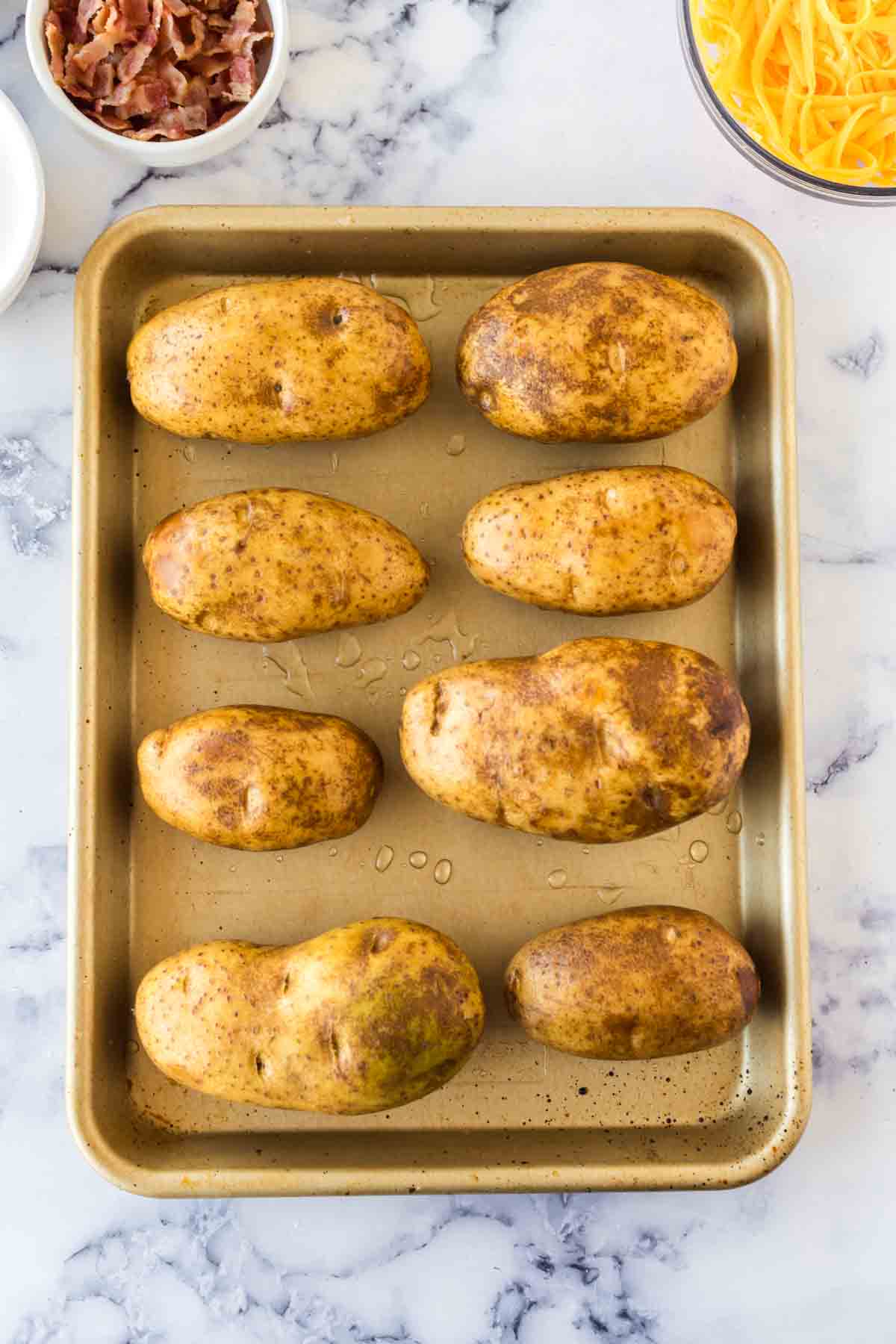 oiled baked potato on a dish